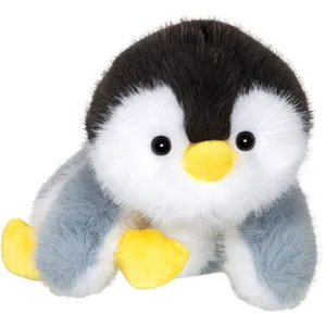 Peluche - Peluche Floppy Choopy Pingouin Noir Blanc et Gris 22 cm pas cher