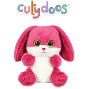 Peluche - Peluche Lapin RUBY Cutydoos rose framboise   23 cm pas cher