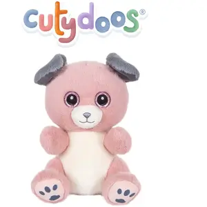 Peluche - Peluche Chien SPOT Cutydoos rose poudré et gris 23 cm pas cher