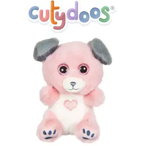 Peluche Cutydoo Love Chien - GIPSY TOYS - 13 cm - Rose / Gris pas cher