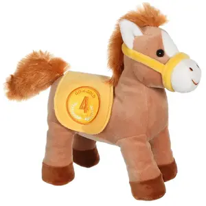 Gipsy Toys - Race Poneez Sonore n°4 - 22cm - Marron Dossard Jaune pas cher