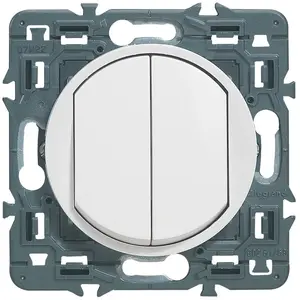 Legrand Interrupteur avec double poussoir rond blanc pas cher