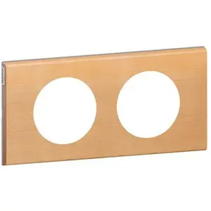 LEGRAND Plaque Céliane finition érable pour 2 postes - Beige crème pas cher