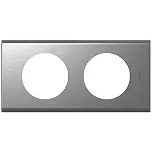 LEGRAND Plaque Céliane finition métal pour 2 postes - Inox brosséVendu parcdiscount