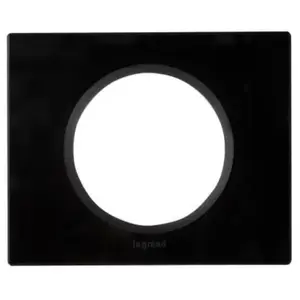 Legrand Plaque de finition Legrand pour 1 prise CELIANE en verre noir pas cher