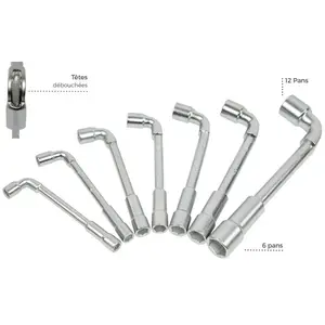AUTOBEST Jeu de 7 clés à pipe débouchée pas cher