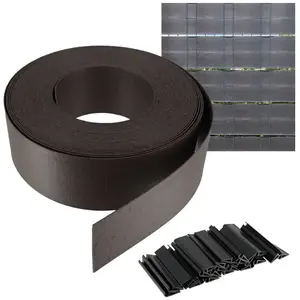 OXEO Brise vue - Non spécifié - 25M - Hauteur 93mm - Installation facile - Clips fournis Noir pas cher