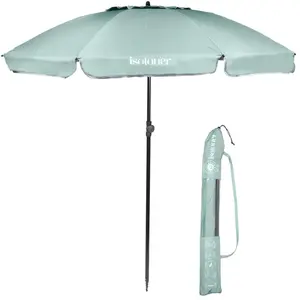 Comparateur de prix : Isotoner Parasol de plage anti uv upf50+ vert d'eau