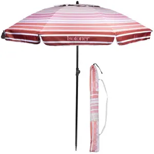 Comparateur de prix : Isotoner Parasol de plage anti uv upf50+ rayure saumon
