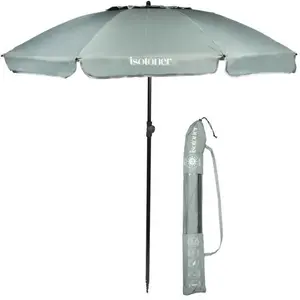 Isotoner Parasol de plage anti uv upf50+ kaki pas cher
