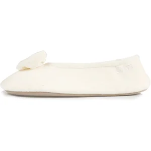 Isotoner - Chaussons ballerines Femme strass Ivoire pas cher