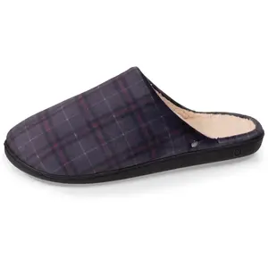 Isotoner Chaussons mules ergo Homme Tartan pas cher