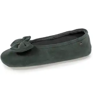 Isotoner - Chaussons ballerines Femme Sauge pas cher