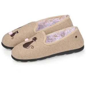 Isotoner Chaussons ultra confortables et légères beigechiné femme pas cher
