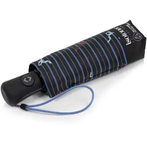 Isotoner - Parapluie Mini Auto Rayure Noeud Bleu pas cher