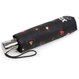 Isotoner - Parapluie X-TRA SOLIDE ALPHA 28 cm Coeur Rouge pas cher