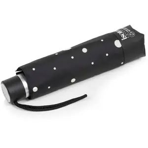 Isotoner - Parapluie Petit Prix Pois Noir/Jaune pas cher