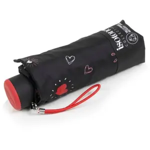 Isotoner - Parapluie Mini Slim Coeur Rouge pas cher