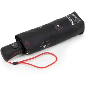 Isotoner - Parapluie Mini Auto Coeur Rouge