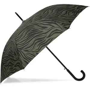 Isotoner - Parapluie Canne Auto Zèbre Kaki pas cher