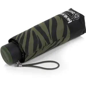 Isotoner - Parapluie Mini Slim Zèbre Kaki pas cher