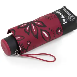 Isotoner - Parapluie Mini Slim Bandana Bordeaux pas cher