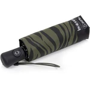 Isotoner - Parapluie Mini Auto Zèbre Kaki pas cher