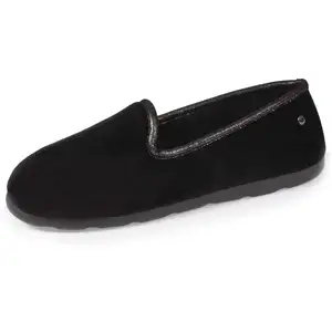 Isotoner - Chaussons charentaises Femme Brillant Noir pas cher