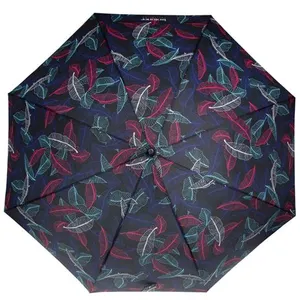 Parapluie 3 sections manuelle Isotoner Feuille Tropicale