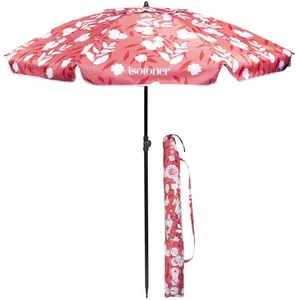 Isotoner - Parasol de plage Fleurs Tropicales pas cher