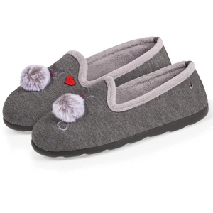 Isotoner - Chaussons charentaises Femme Chat Fantaisie pas cher