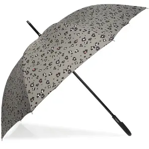 Isotoner - Parapluie Canne Auto Léopard KakiVendu parisotoner