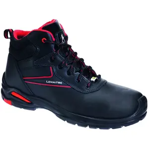 LEMAITRE Chaussures de sécurité hautes george high S3 esd src Noir/Rouge 38 pas cher