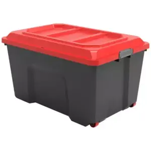 Sundis Malle de rangement à roulettes LOCKER 135L, 4554001, Noir et Rouge pas cher