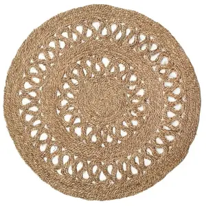 AUBRY GASPARD Tapis rond en jonc naturel BohèmeVendu parcdiscount