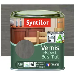 Vernis SYNTILOR Aspect Bois Mat Anthracite 075 L pas cher
