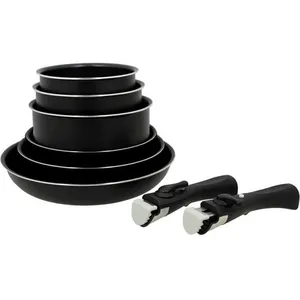 MENASTYL - LOT DE 8 PIÈCES IRIS3 CASSEROLES + 3 POÊLES+ 2 POIGNÉES - INDUCTIONVendu parcdiscount