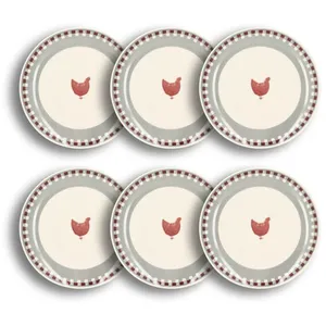 NOVASTYL Lot 6 assiettes plates gallina 26cm en gres pas cher
