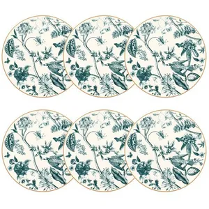 NOVASTYL Lot 6 assiettes plates botanic 27cm en porcelaine pas cher