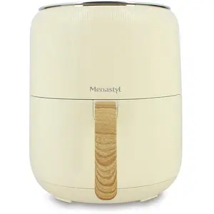 Menastyl Friteuse a air chaud 4.5l colorama creme avec poignee finition bois pas cher