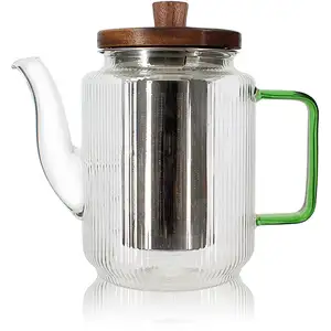 OGO Living - Theepot borosilicaatglas - Karl - groen handvat - 550 ml pas cher