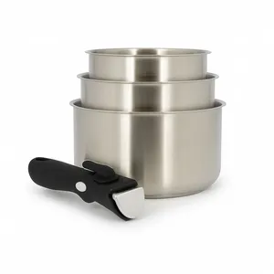 Casseroles - MENASTYL - Set 4 Casseroles Iris - Acier Inoxydable - Poi... pas cher