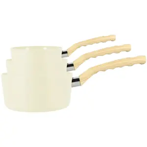 MENASTYL - SET 3 CASSEROLES CRÈME ALUMINIUM COMPATIBLE INDUCTION 16/18... pas cher