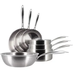 Batterie de cuisine 7 pièces - MENASTYL - TRIPLY - en acier inoxydable...