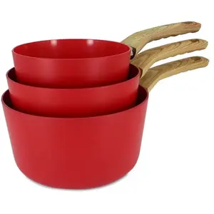 MENASTYL - SET 3 CASSEROLES MAGENTA ALUMINIUM COMPATIBLE INDUCTION 16/... pas cher