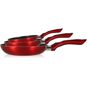 MENASTYL - SET 3 POÊLES CERISE - TOUS FEUX DONT INDUCTION 20/24 ET 28C... pas cher