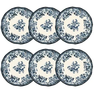 NOVASTYL - LOT 6 ASSIETTES DESSERTS FAUSTINE 20CM EN GRÈS pas cher