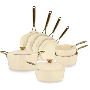MENASTYL Lot de 8 pieces dahlia en aluminium recycle beige pas cher