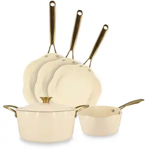 MENASTYL Lot de 5 pieces dahlia en aluminium recycle beige pas cher