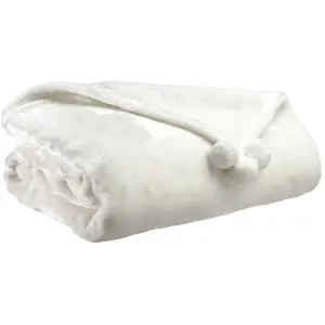 Vivaraise Plaid En Polyester Blanc Neige 130x170 Cm